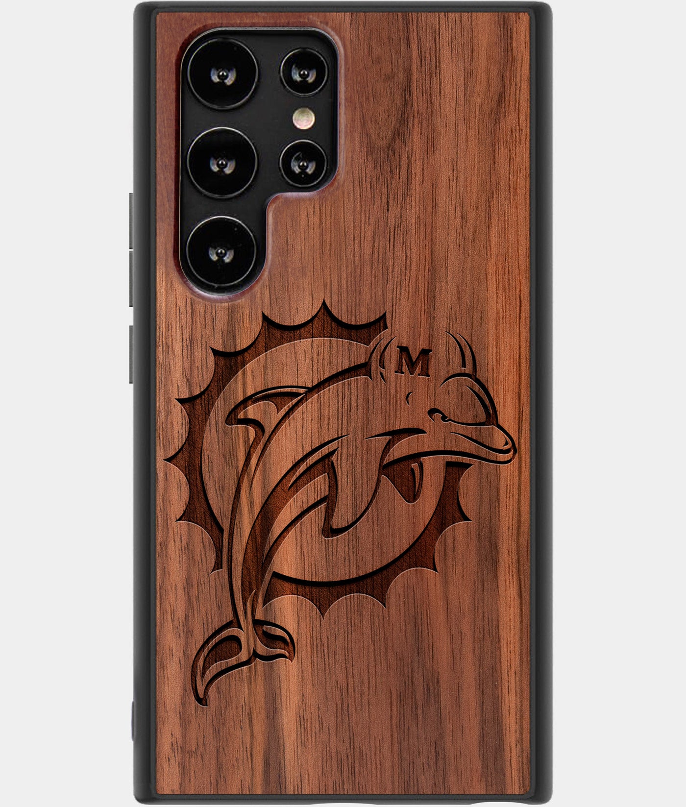 Best Wood Miami Dolphins Samsung Galaxy S22 Ultra Case - Custom Engraved Cover - Engraved In Nature