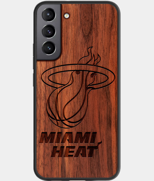 Best Walnut Wood Miami Heat Galaxy S21 FE Case - Custom Engraved Cover - Engraved In Nature