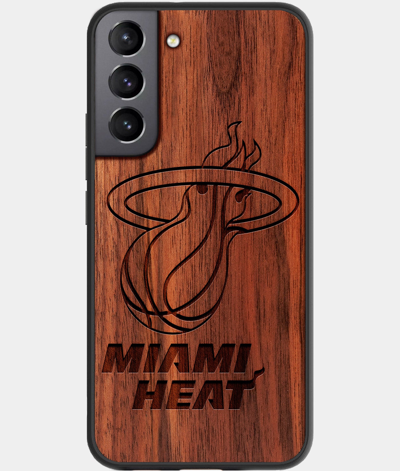 Best Wood Miami Heat Samsung Galaxy S22 Case - Custom Engraved Cover - Engraved In Nature