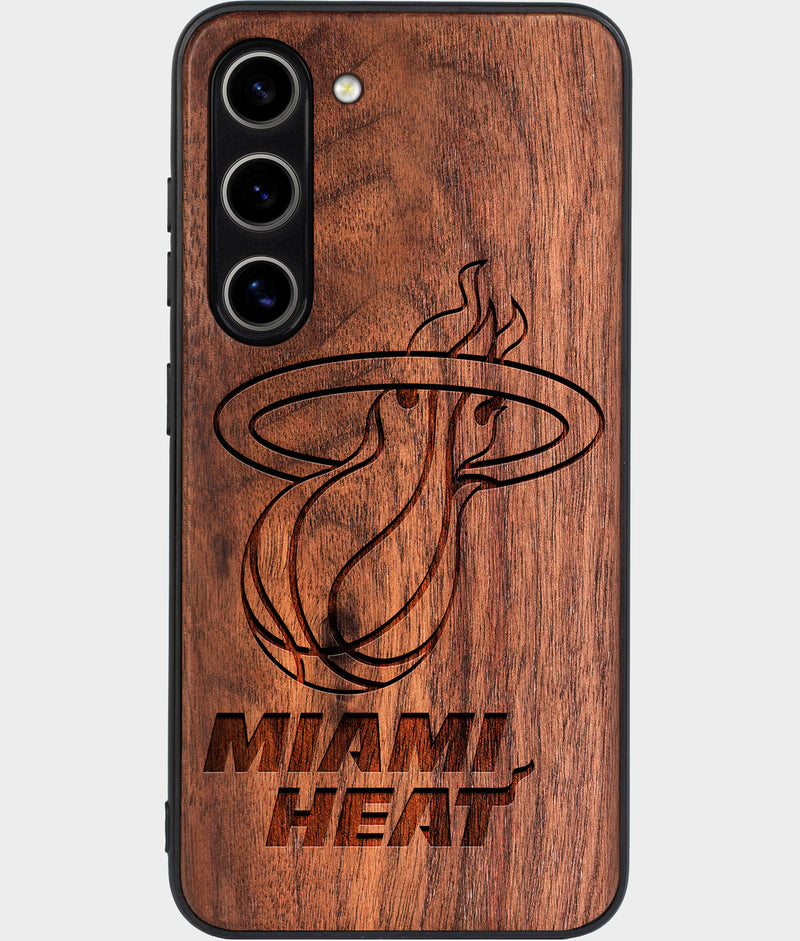 Best Wood Miami Heat Samsung Galaxy S24 Plus Case - Custom Engraved Cover - Engraved In Nature