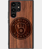 Best Wood Milwaukee Brewers Samsung Galaxy S23 Ultra Case - Custom Engraved Cover - Engraved In Nature