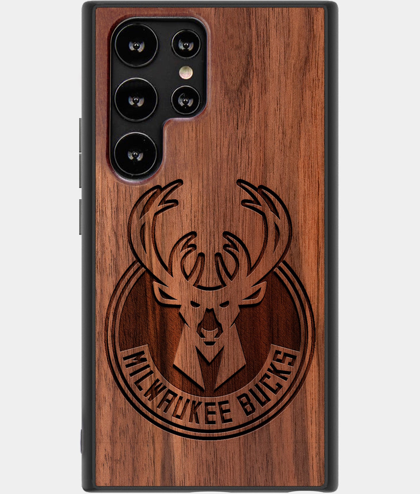 Best Wood Milwaukee Bucks Samsung Galaxy S22 Ultra Case - Custom Engraved Cover - Engraved In Nature