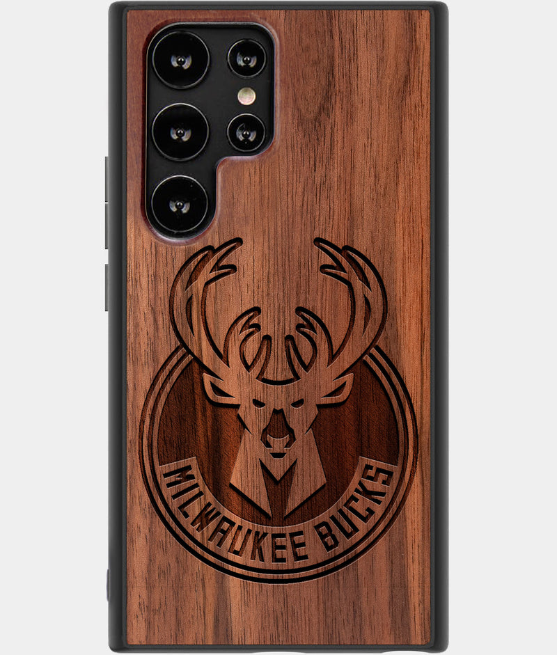 Best Wood Milwaukee Bucks Samsung Galaxy S23 Ultra Case - Custom Engraved Cover - Engraved In Nature