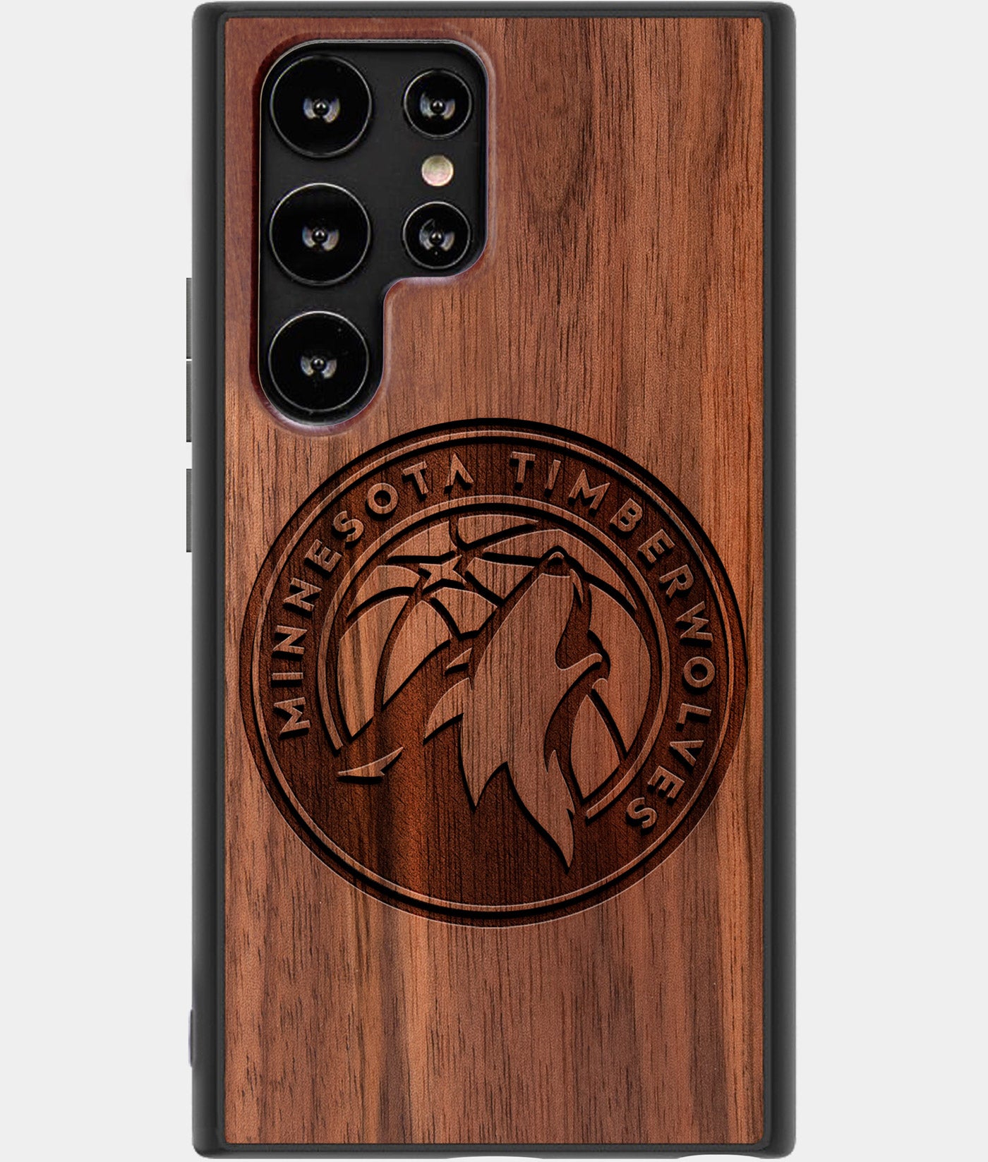 Best Wood Minnesota Timberwolves Samsung Galaxy S22 Ultra Case - Custom Engraved Cover - Engraved In Nature