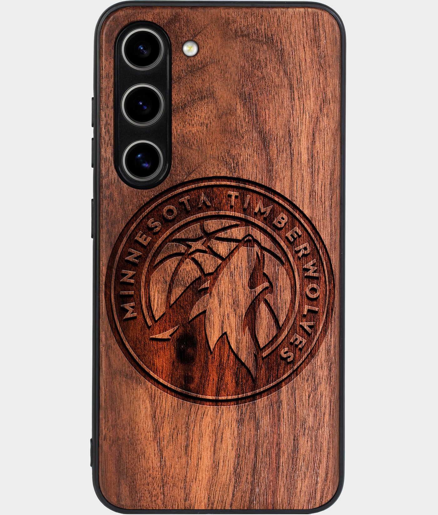 Best Wood Minnesota Timberwolves Galaxy S24 Case - Custom Engraved Cover - Engraved In Nature