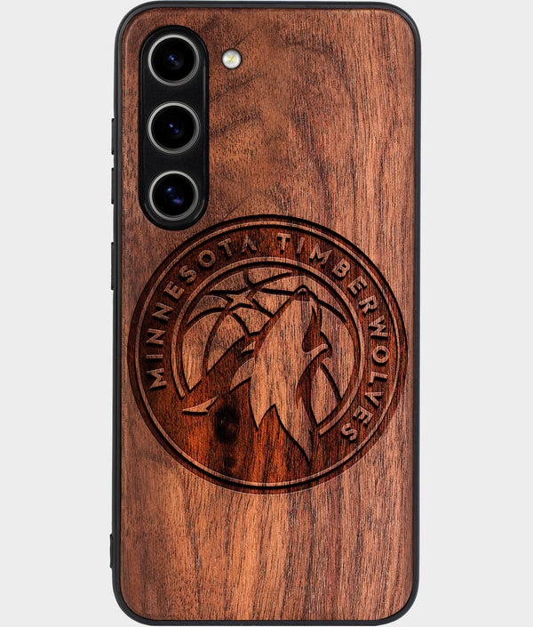 Best Wood Minnesota Timberwolves Galaxy S24 Case - Custom Engraved Cover - Engraved In Nature