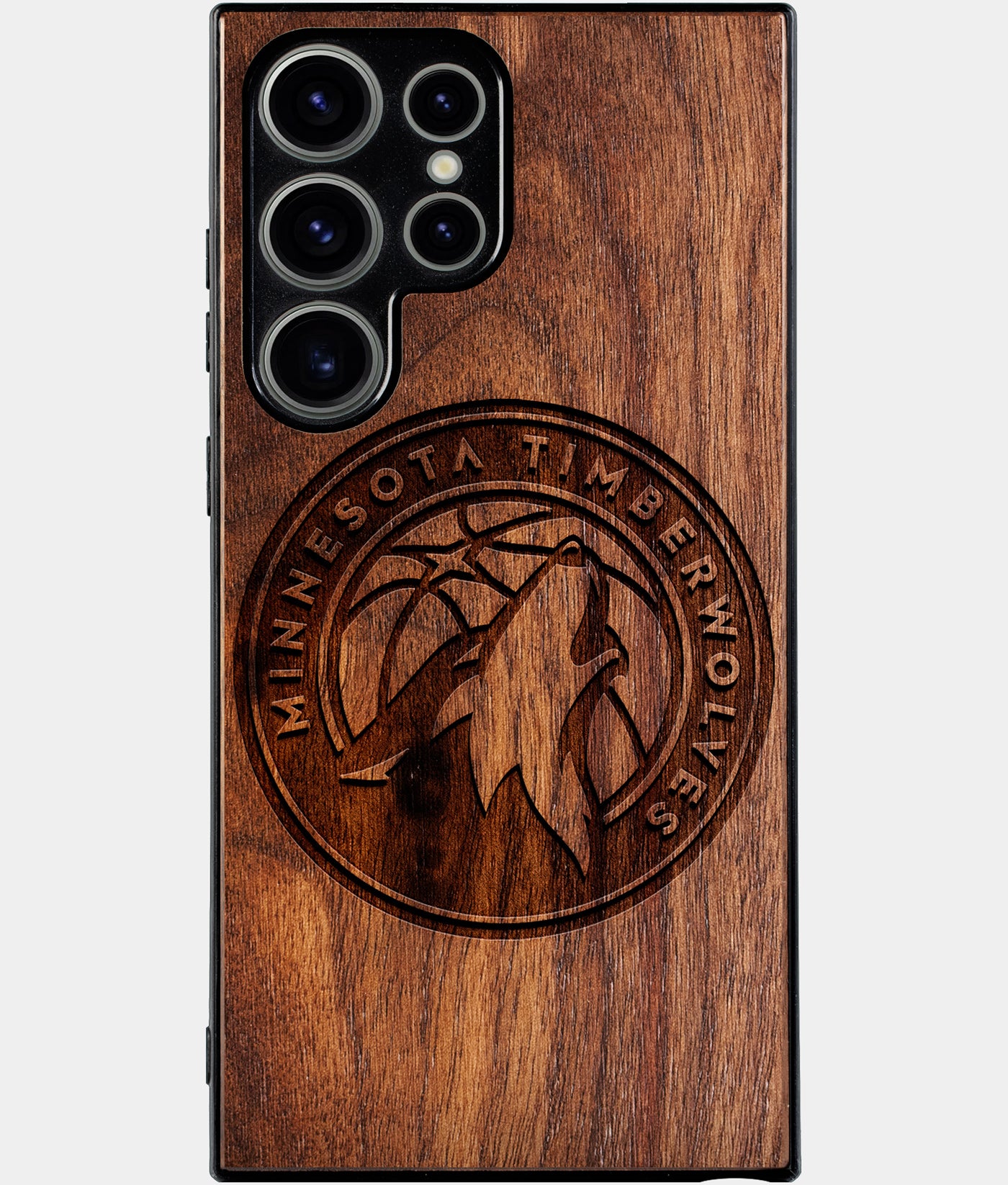 Best Wood Minnesota Timberwolves Samsung Galaxy S24 Ultra Case - Custom Engraved Cover - Engraved In Nature