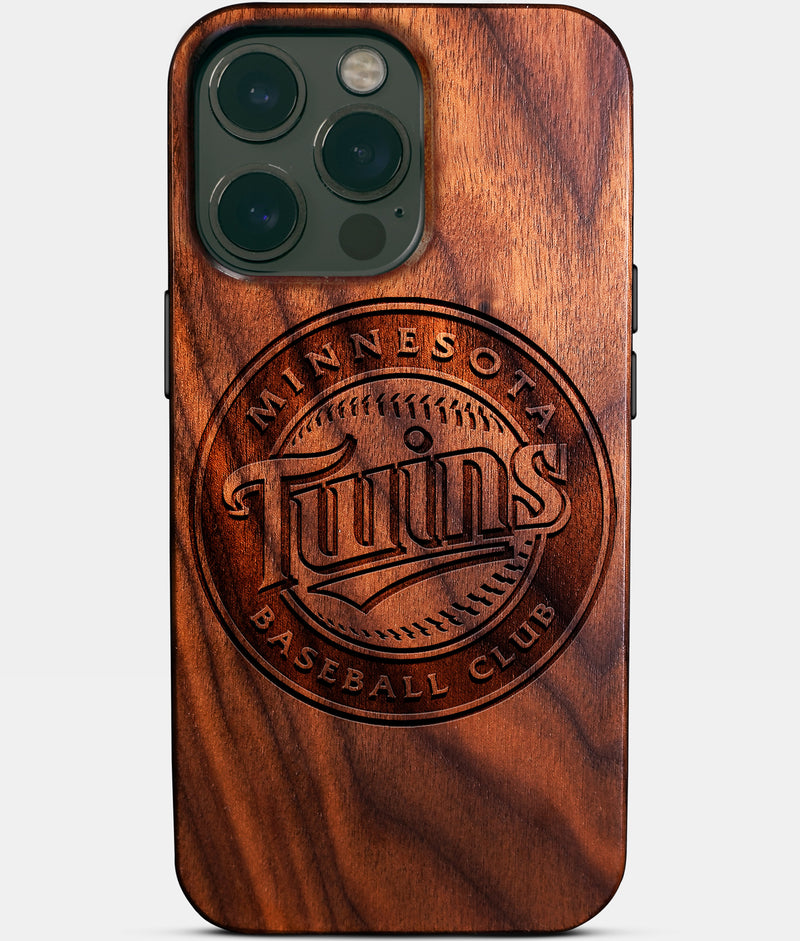 Custom Minnesota Twins iPhone 14/14 Pro/14 Pro Max/14 Plus Case - Wood Twins Cover - Eco-friendly Minnesota Twins iPhone 14 Case - Carved Wood Custom Minnesota Twins Gift For Him - Monogrammed Personalized iPhone 14 Cover By Engraved In Nature