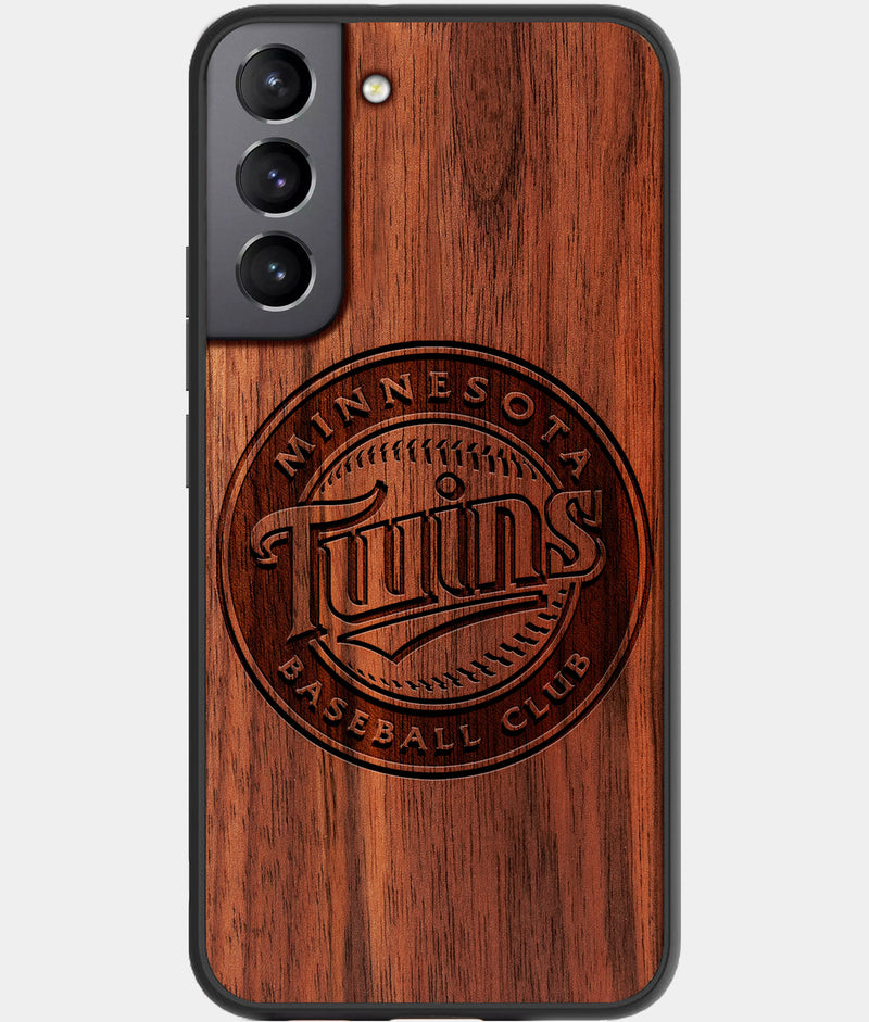 Best Wood Minnesota Twins Samsung Galaxy S22 Plus Case - Custom Engraved Cover - Engraved In Nature