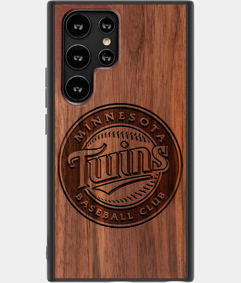 Best Wood Minnesota Twins Samsung Galaxy S23 Ultra Case - Custom Engraved Cover - Engraved In Nature