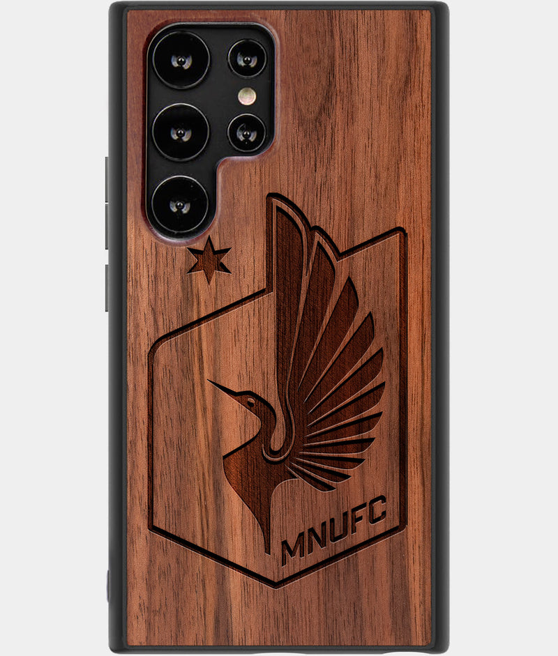 Best Wood Minnesota United FC Samsung Galaxy S22 Ultra Case - Custom Engraved Cover - Engraved In Nature