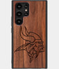 Best Wood Minnesota Vikings Samsung Galaxy S22 Ultra Case - Custom Engraved Cover - Engraved In Nature