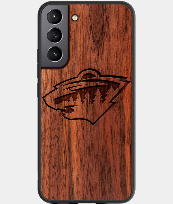 Best Walnut Wood Minnesota Wild Galaxy S21 FE Case - Custom Engraved Cover - Engraved In Nature