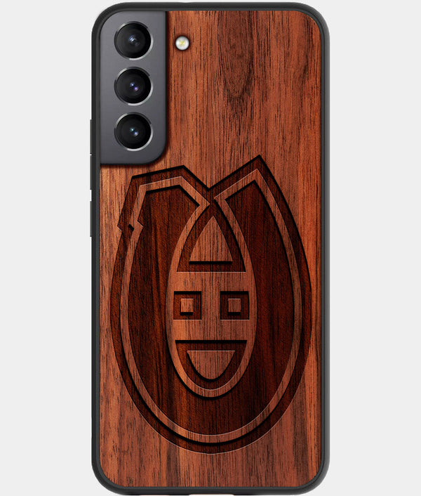 Best Walnut Wood Montreal Canadiens Galaxy S21 FE Case - Custom Engraved Cover - Engraved In Nature