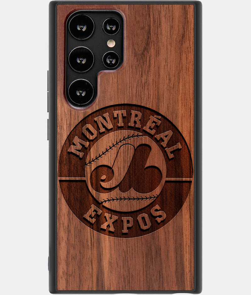 Best Wood Montreal Expos Samsung Galaxy S22 Ultra Case - Custom Engraved Cover - Engraved In Nature