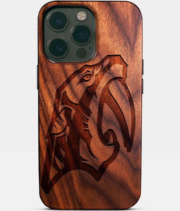 Custom Nashville Predators iPhone 14/14 Pro/14 Pro Max/14 Plus Case - Wood Predators Cover - Eco-friendly Nashville Predators iPhone 14 Case - Carved Wood Custom Nashville Predators Gift For Him - Monogrammed Personalized iPhone 14 Cover By Engraved In Nature