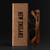 New England Connecticut II Wood Sunglasses with custom engraving. Custom New England Connecticut II Gifts For Men -  Sustainable New England Connecticut II eco friendly products - Personalized New England Connecticut II Birthday Gifts - Unique New England Connecticut II travel Souvenirs and gift shops. New England Connecticut II Wayfarer Eyewear and Shades wiith Box