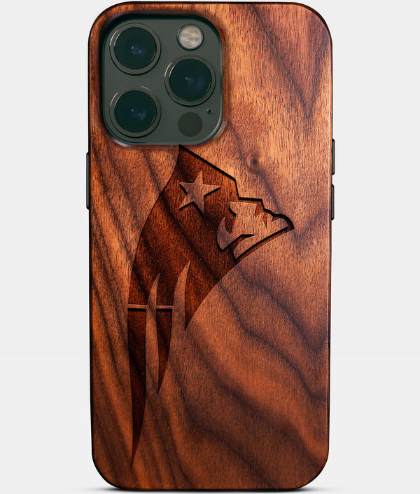 Custom New England Patriots iPhone 14/14 Pro/14 Pro Max/14 Plus Case - Wood Patriots Cover - Eco-friendly New England Patriots iPhone 14 Case - Carved Wood Custom New England Patriots Gift For Him - Monogrammed Personalized iPhone 14 Cover By Engraved In Nature