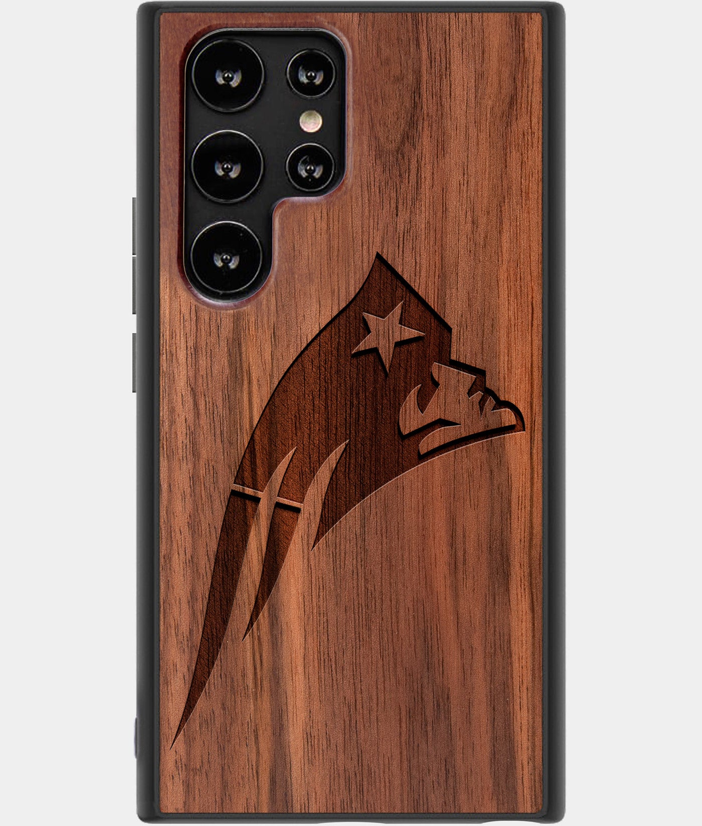 Best Wood New England Patriots Samsung Galaxy S22 Ultra Case - Custom Engraved Cover - Engraved In Nature