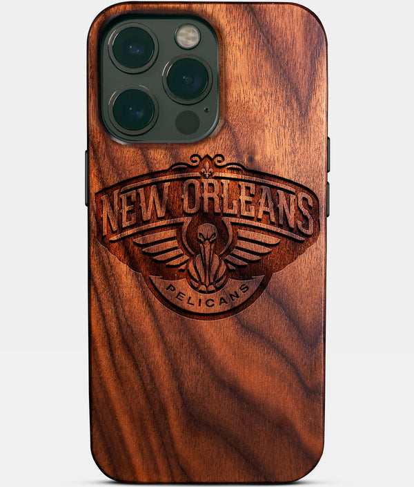 Custom New Orleans Pelicans iPhone 14/14 Pro/14 Pro Max/14 Plus Case - Wood Pelicans Cover - Eco-friendly New Orleans Pelicans iPhone 14 Case - Carved Wood Custom New Orleans Pelicans Gift For Him - Monogrammed Personalized iPhone 14 Cover By Engraved In Nature