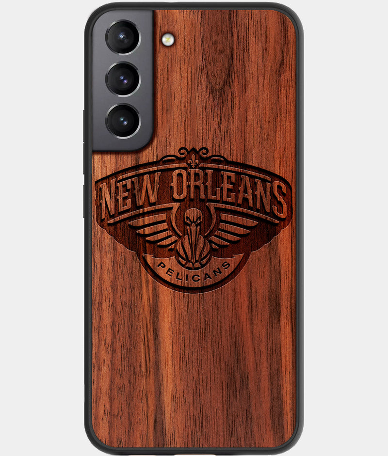 Best Wood New Orleans Pelicans Samsung Galaxy S22 Plus Case - Custom Engraved Cover - Engraved In Nature