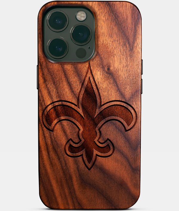Custom New Orleans Saints iPhone 14/14 Pro/14 Pro Max/14 Plus Case - Wood Saints Cover - Eco-friendly New Orleans Saints iPhone 14 Case - Carved Wood Custom New Orleans Saints Gift For Him - Monogrammed Personalized iPhone 14 Cover By Engraved In Nature