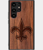Best Wood New Orleans Saints Samsung Galaxy S23 Ultra Case - Custom Engraved Cover - Engraved In Nature