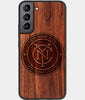 Best Wood New York City FC Samsung Galaxy S22 Plus Case - Custom Engraved Cover - Engraved In Nature