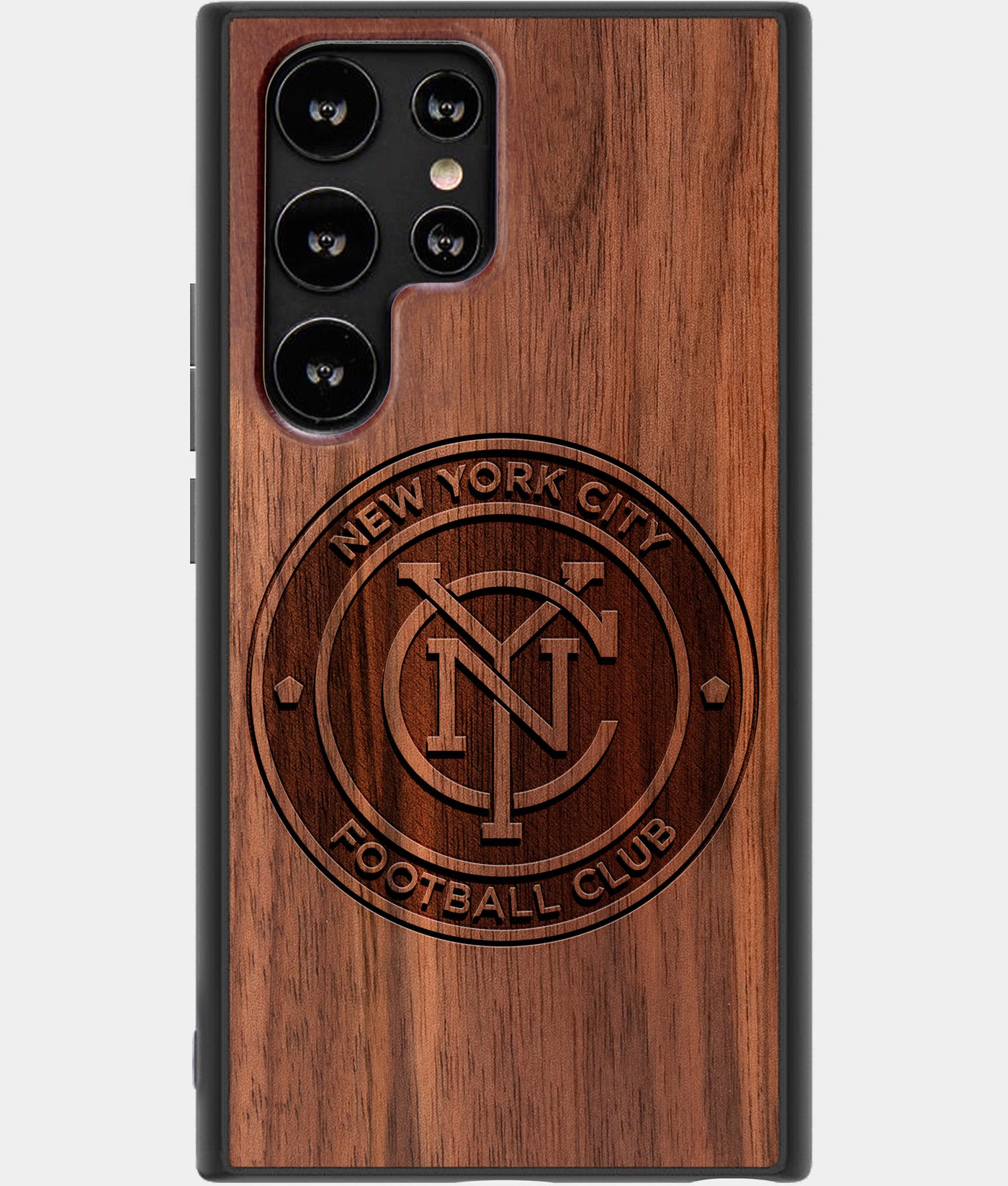 Best Wood New York City FC Samsung Galaxy S22 Ultra Case - Custom Engraved Cover - Engraved In Nature