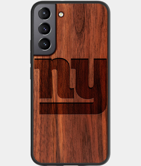 Best Walnut Wood New York Giants Galaxy S21 FE Case - Custom Engraved Cover - Engraved In Nature