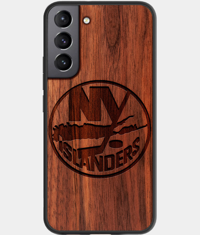Best Wood New York Islanders Samsung Galaxy S22 Plus Case - Custom Engraved Cover - Engraved In Nature