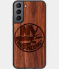 Best Wood New York Islanders Samsung Galaxy S22 Plus Case - Custom Engraved Cover - Engraved In Nature
