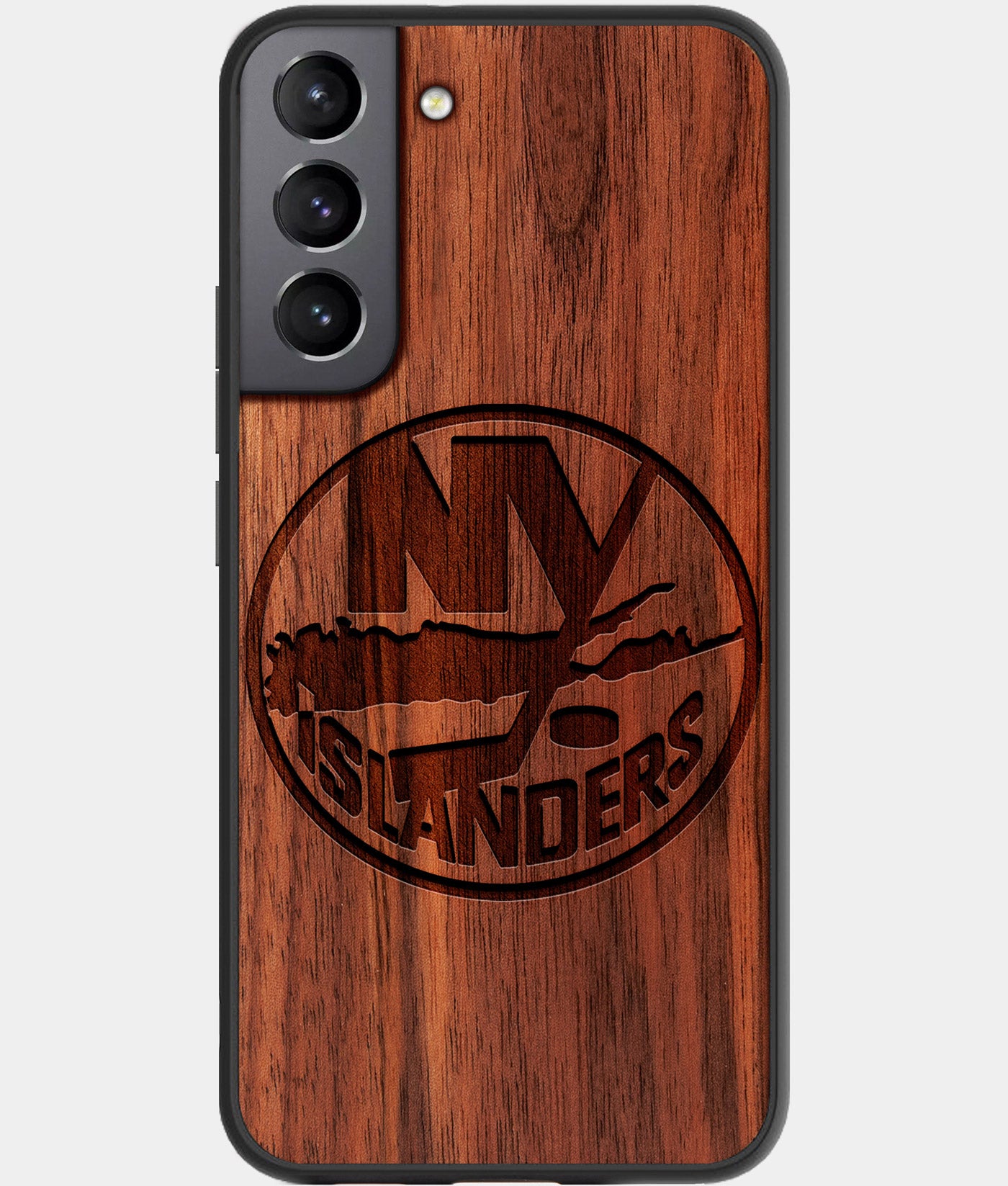 Best Wood New York Islanders Samsung Galaxy S22 Case - Custom Engraved Cover - Engraved In Nature