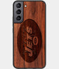 Best Wood New York Jets Samsung Galaxy S22 Plus Case - Custom Engraved Cover - Engraved In Nature