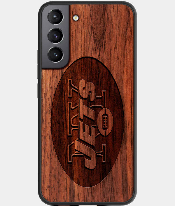 Best Wood New York Jets Galaxy S22 Case - Custom Engraved Cover - Engraved In Nature