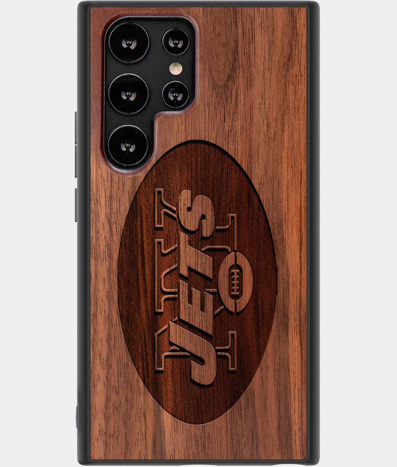 Best Wood New York Jets Samsung Galaxy S23 Ultra Case - Custom Engraved Cover - Engraved In Nature