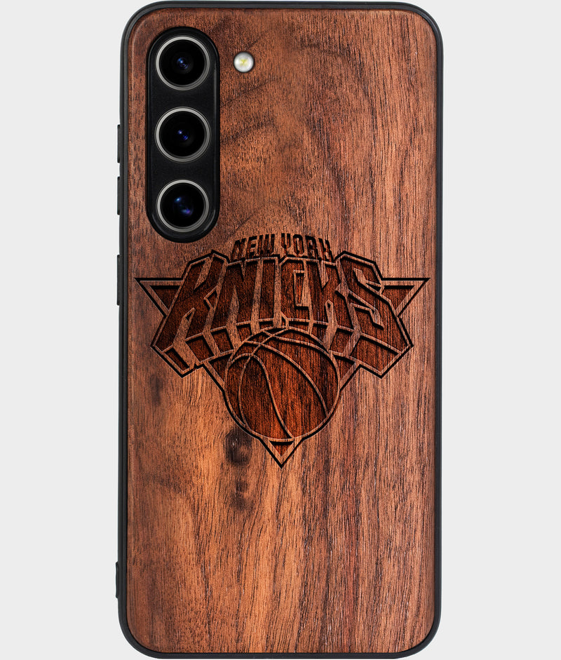 Best Wood New York Knicks Samsung Galaxy S24 Plus Case - Custom Engraved Cover - Engraved In Nature