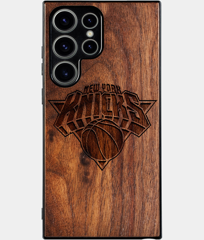 Best Wood New York Knicks Samsung Galaxy S24 Ultra Case - Custom Engraved Cover - Engraved In Nature