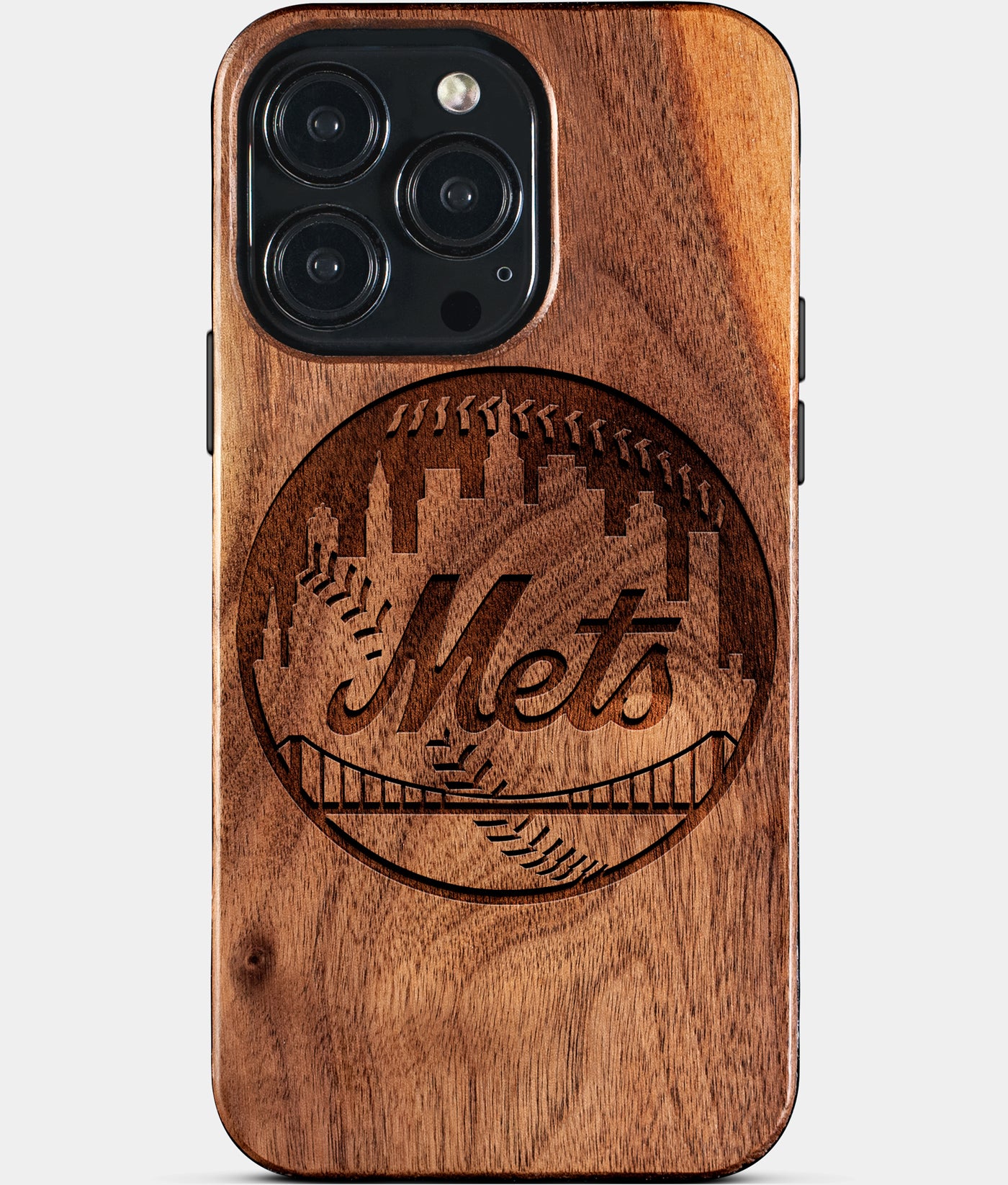 Custom New York Mets iPhone 15/15 Pro/15 Pro Max/15 Plus Case - Wood Mets Cover - Eco-friendly New York Mets iPhone 15 Case - Carved Wood Custom New York Mets Gift For Him - Monogrammed Personalized iPhone 15 Cover By Engraved In Nature