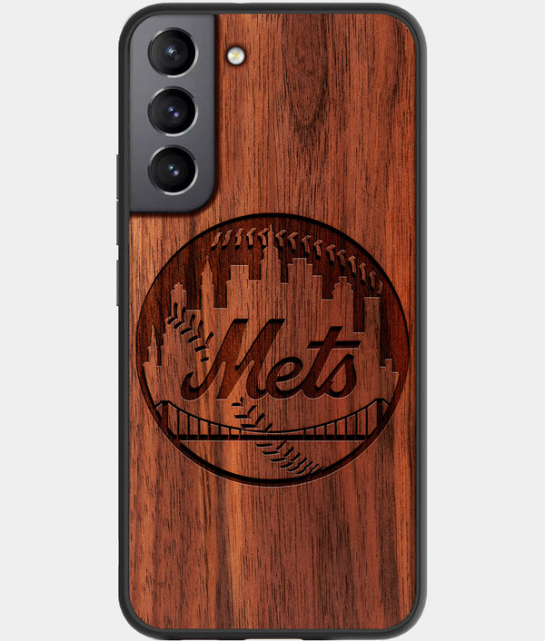 Best Wood New York Mets Galaxy S22 Case - Custom Engraved Cover - Engraved In Nature
