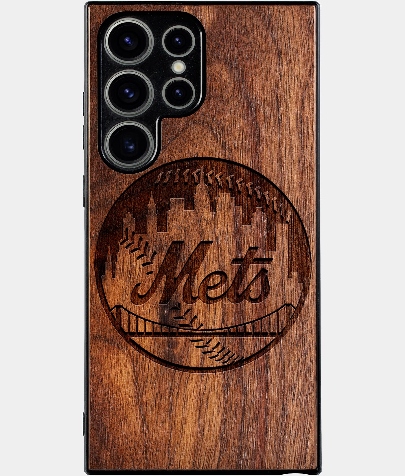 Best Wood New York Mets Samsung Galaxy S24 Ultra Case - Custom Engraved Cover - Engraved In Nature