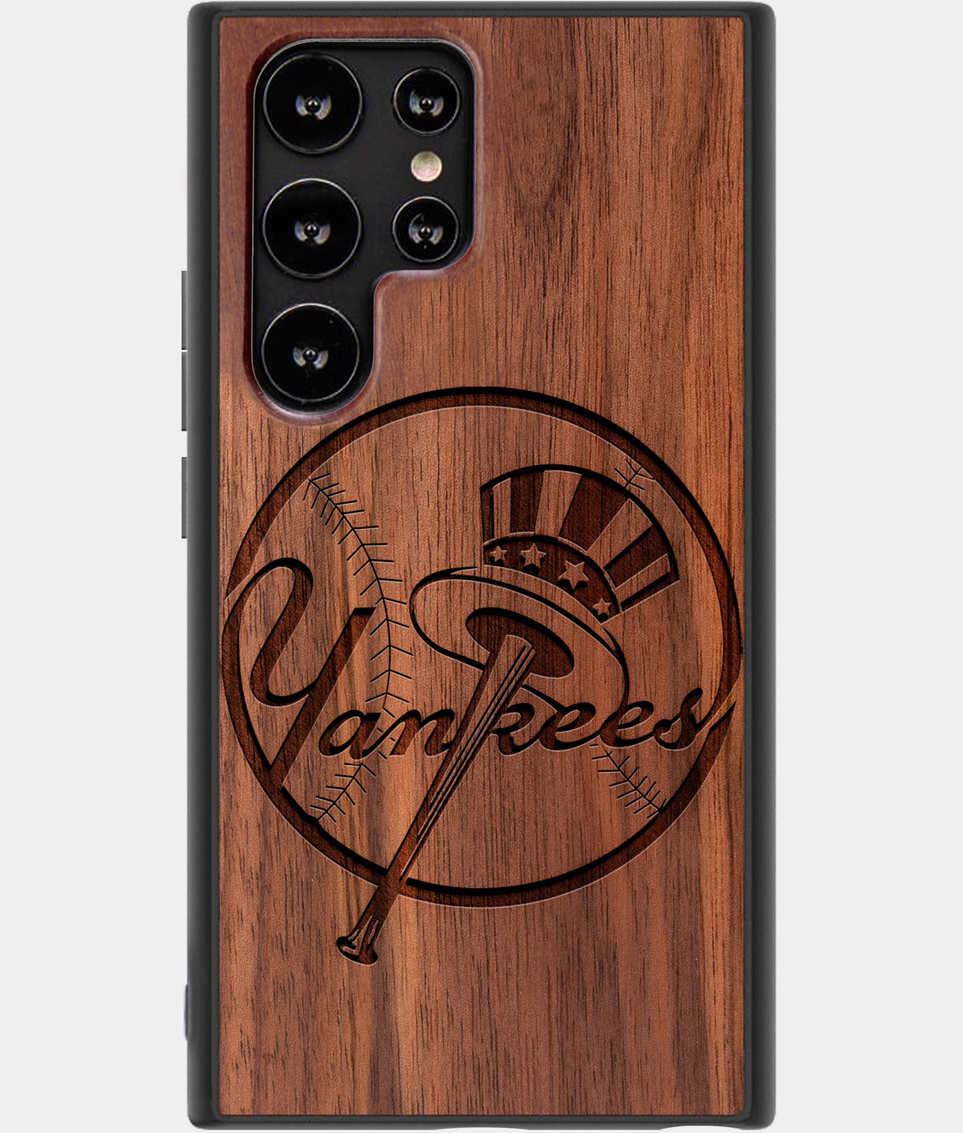 Best Wood New York Yankees Samsung Galaxy S22 Ultra Case - Custom Engraved Cover - Engraved In Nature