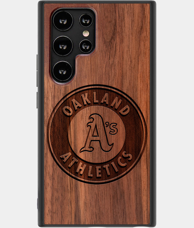 Best Wood Oakland Athletics Samsung Galaxy S22 Ultra Case - Custom Engraved Cover - Engraved In Nature