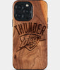 Custom OKC Thunder iPhone 15/15 Pro/15 Pro Max/15 Plus Case - Wood Wizards Cover - Eco-friendly OKC Thunder iPhone 15 Case - Carved Wood Custom OKC Thunder Gift For Him - Monogrammed Personalized iPhone 15 Cover By Engraved In Nature