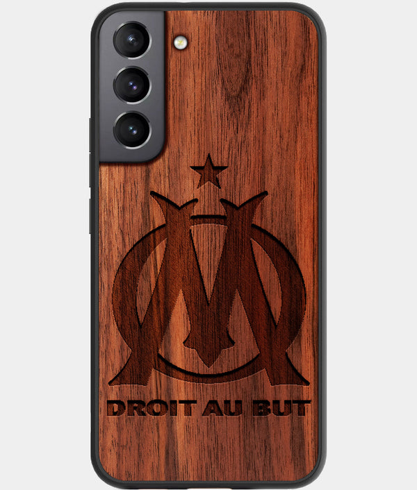 Best Walnut Wood Olympique de Marseille Galaxy S21 FE Case - Custom Engraved Cover - Engraved In Nature