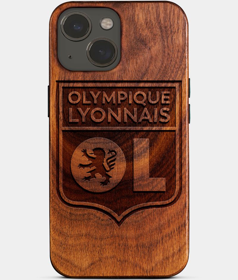 Custom Olympique Lyonnais iPhone Case - Carved Wood Personalized Olympique Lyonnais Football iPhone Covers