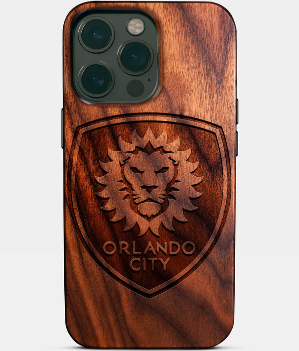 Custom Orlando City SC iPhone 14/14 Pro/14 Pro Max/14 Plus Case - Wood Orlando City SC Cover - Eco-friendly Orlando City SC iPhone 14 Case - Carved Wood Custom Orlando City SC Gift For Him - Monogrammed Personalized iPhone 14 Cover By Engraved In Nature