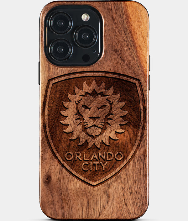 Custom Orlando City SC iPhone 15/15 Pro/15 Pro Max/15 Plus Case - Wood Orlando City SC Cover - Eco-friendly Orlando City SC iPhone 15 Case - Carved Wood Custom Orlando City SC Gift For Him - Monogrammed Personalized iPhone 15 Cover By Engraved In Nature