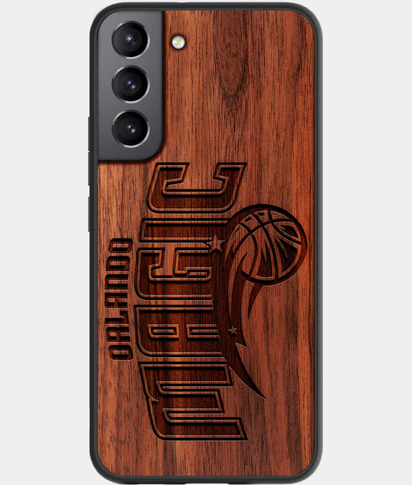 Best Walnut Wood Orlando Magic Galaxy S21 FE Case - Custom Engraved Cover - Engraved In Nature