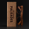 Palisades California Wood Sunglasses with custom engraving. Custom Palisades California Gifts For Men -  Sustainable Palisades California eco friendly products - Personalized Palisades California Birthday Gifts - Unique Palisades California travel Souvenirs and gift shops. Palisades California Wayfarer Eyewear and Shades wiith Box